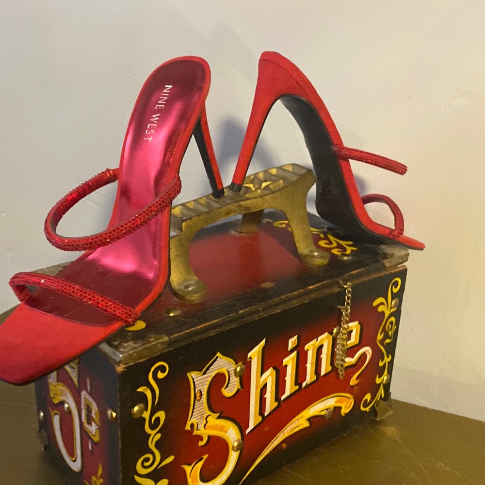 Nine West Red Rhinestone Heel